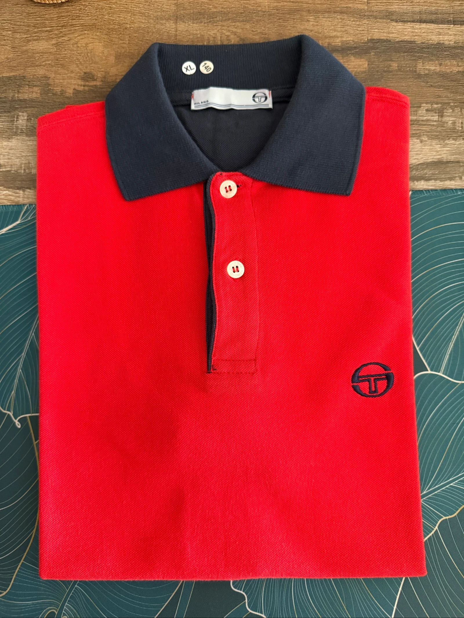 Polo Sergio Tacchini Dames T42 – Rood & Marineblauw – 100% Katoen – Perfecte staat – photo 3